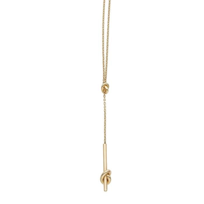 14K Yellow Gold 17" Amore Knot Lariat Necklace RC8331-17 | Hannoush Jewelers