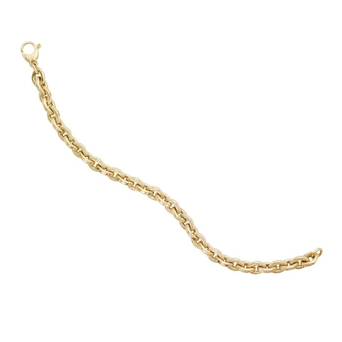 14K Yellow Gold 7.25" Diamond Facet Rolo Chain Bracelet RC9739-0725 | Hannoush Jewelers