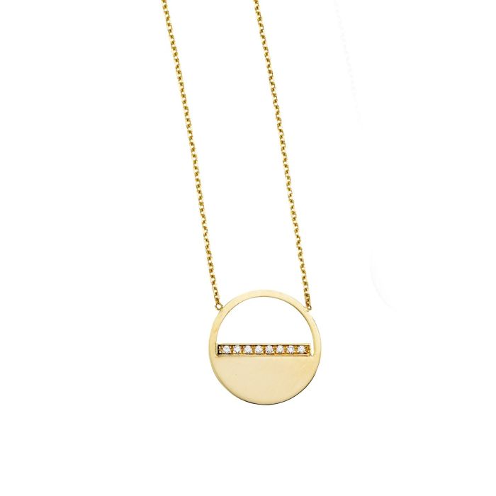 14K Yellow Gold Disc Pendant | Hannoush Jewelers