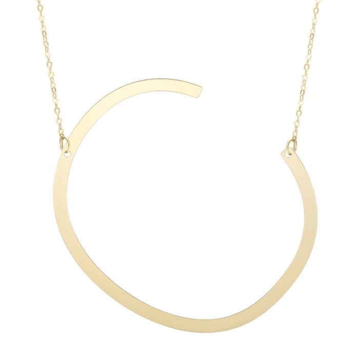 14K Yellow Gold 18" Polished Initial C Necklace with Lobster Clasp RCC10908-18 | Hannoush Jewelers