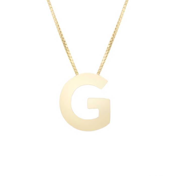 14K Yellow Gold Polished Initial G 18 Inch Necklace RCG10969-18 | Hannoush Jewelers