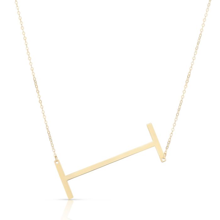 14K Yellow Gold 18" Polished Initial I Necklace with Lobster Clasp RCI10908-18 | Hannoush Jewelers