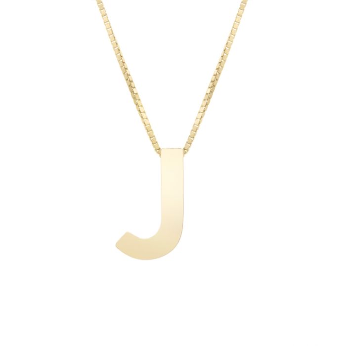 14K Yellow Gold Polished Initial J 18 Inch Necklace RCJ10969-18 | Hannoush Jewelers