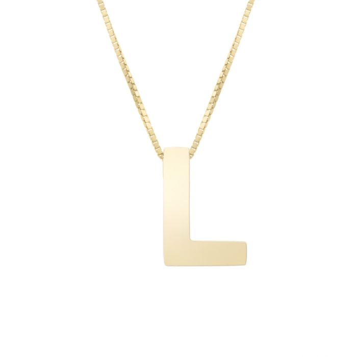 14K Yellow Gold Polished Initial L 18 Inch Necklace RCL10969-18 | Hannoush Jewelers