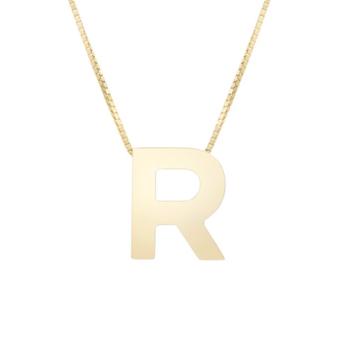 14K Yellow Gold Polished Initial R 18 Inch Necklace RCR10969-18 | Hannoush Jewelers