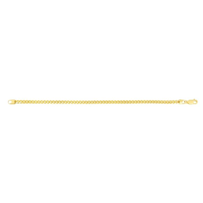 14kt Gold 26" Yellow Finish Shiny Round Franco Chain with Lobster Clasp RDFR125-26 | Hannoush Jewelers