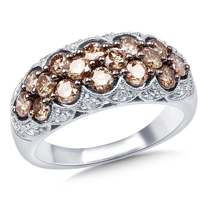 Brown Round Cut Diamond Ring 1.50cttw | Hannoush Jewelers