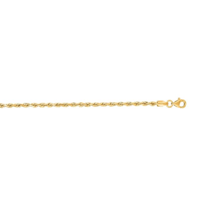 14kt 30" Yellow Gold Shiny Solid Diamond Cut Royal Rope Chain with Lobster Clasp ROY018-30 | Hannoush Jewelers