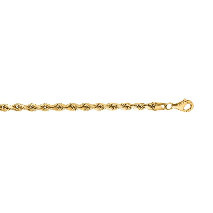 14kt 30" Yellow Gold Shiny Solid Diamond Cut Royal Rope Chain with Lobster Clasp ROY030-30 | Hannoush Jewelers