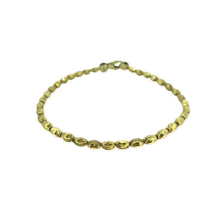 YELLOW STERLING SILVER DIAMOND CUT FANCY LINK BRACELET | Hannoush Jewelers