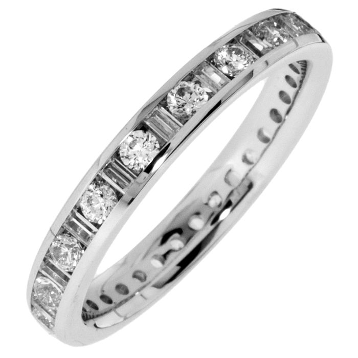 Just Perfect 1.50ct tw eternity channel set round and baguette diamond band SBVR-1.50ct | Hannoush Jewelers