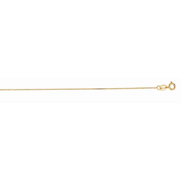 14kt Gold 16" Yellow Finish Diamond Cut Spring Ring Classic Cable Chain with Spring Ring Clasp SCAB025-16 | Hannoush Jewelers