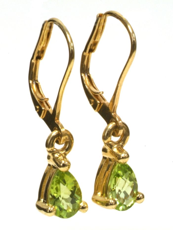 6x4 Pear Shape14K Yellow Gold Peridot Dangle Earrings HB0865PEY | Hannoush Jewelers