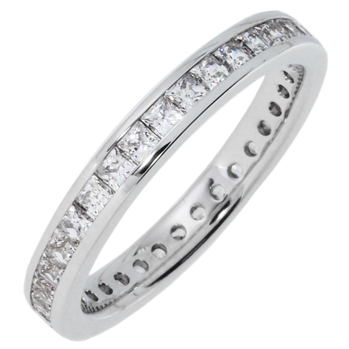 Just Perfect 1.00ct tw Diamond Eternity Channel Set Princess Band SFQ-1.00ct | Hannoush Jewelers