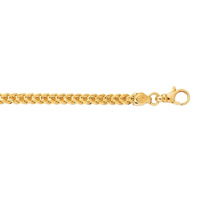 14kt 26" Yellow Gold Diamond Cut Square Franco Chain with Lobster Clasp SFR100-26 | Hannoush Jewelers