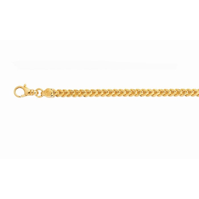 14kt Gold 26" Yellow Finish Diamond Cut Square Franco Chain with Lobster Clasp SFR140-26 | Hannoush Jewelers