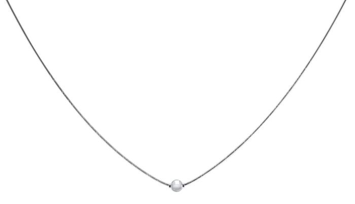 Sterling Silver Cape Cod Necklace with one Bead 18 Inches | Hannoush Jewelers