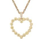 18K Yellow Gold Diamond Heart Pendant SP0001GP | Hannoush Jewelers