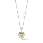 18K Yellow and White Gold Diamond Heart Pendant SP0005GP | Hannoush Jewelers