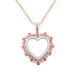 14 karat Yellow Ruby and Diamond Heart Pendant SPC035GP | Hannoush Jewelers