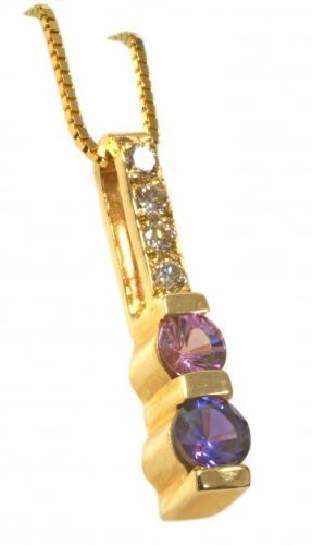 14K Gold Diamond & Gemstone Drop Pendant Necklace HB13505 | Hannoush Jewelers