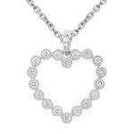 18K white gold diamond heart pendant SPW004GP | Hannoush Jewelers