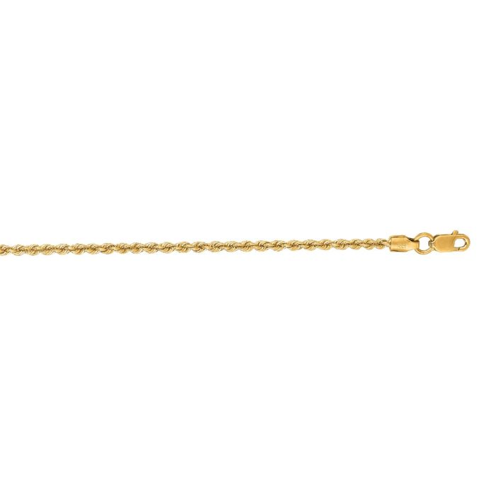 14kt 30" Yellow Gold Diamond Cut Solid Rope Chain with Lobster Clasp SR014-30 | Hannoush Jewelers