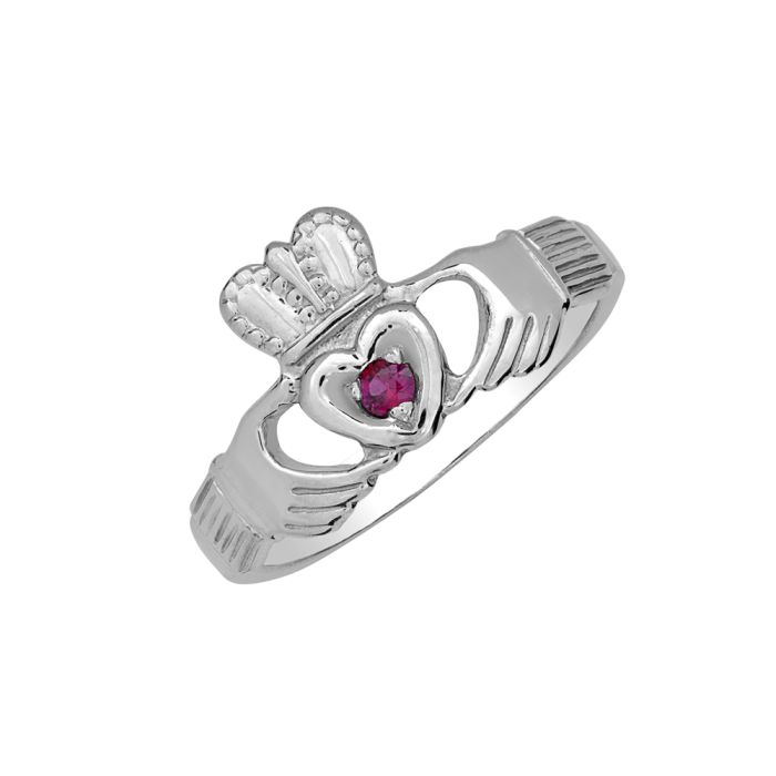 Sterling Silver Ruby Claddagh Ring HB00540RUSS | Hannoush Jewelers