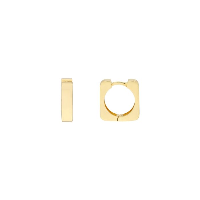 14KT YELLOW GOLD 12.30MM SQUARE HUGGIE EARRING | Hannoush Jewelers