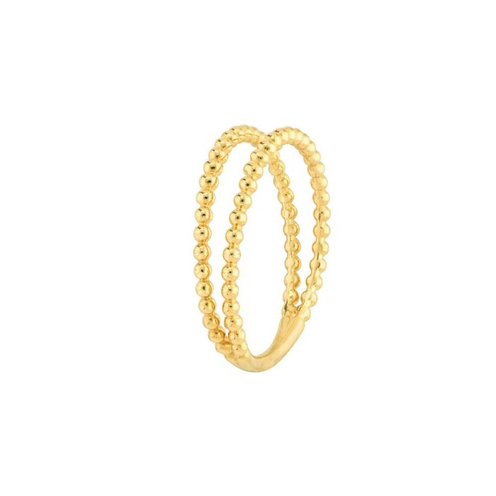 14KT YELLOW GOLD DOUBLE BEADED WIRE RING | Hannoush Jewelers