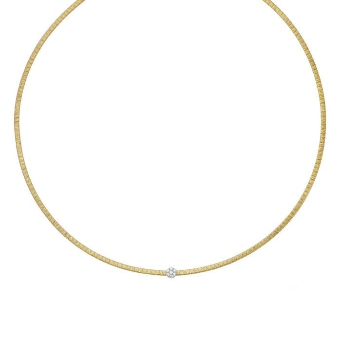 14K Yellow Gold 17" .10CT Diamond Italian Silk Necklace TRC9758-17 | Hannoush Jewelers | Hannoush Jewelers