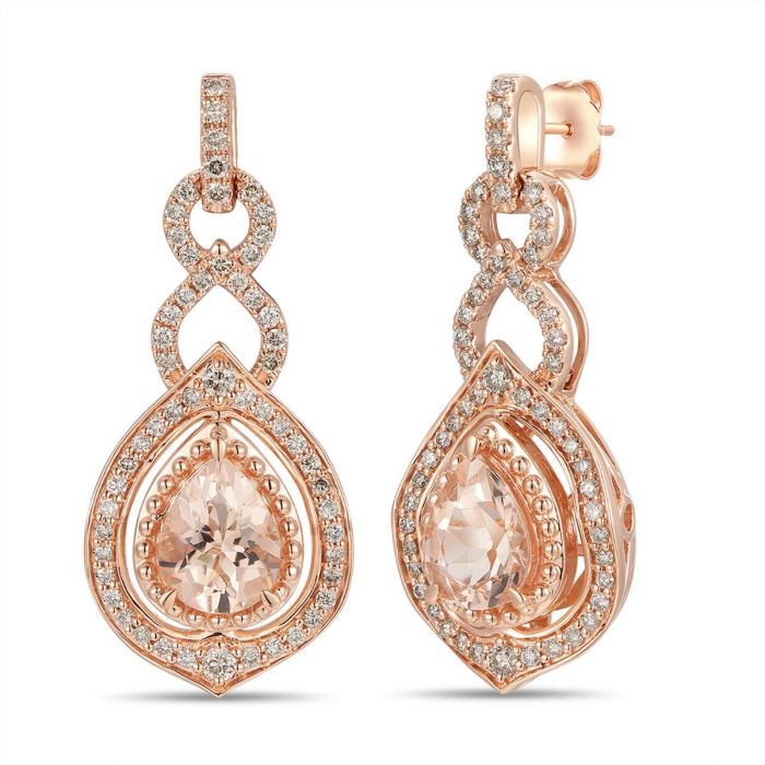 Le Vian Creme Brulee® Peach Morganite™ and Diamond Earrings TRMH 23A | Hannoush Jewelers