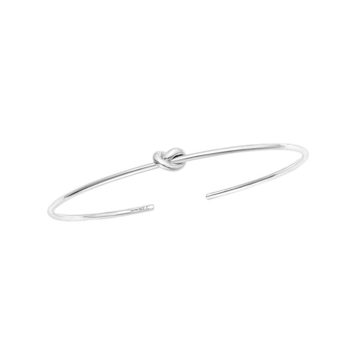 14K White Gold Amore Knot Cuff Bangle WBG8234 | Hannoush Jewelers