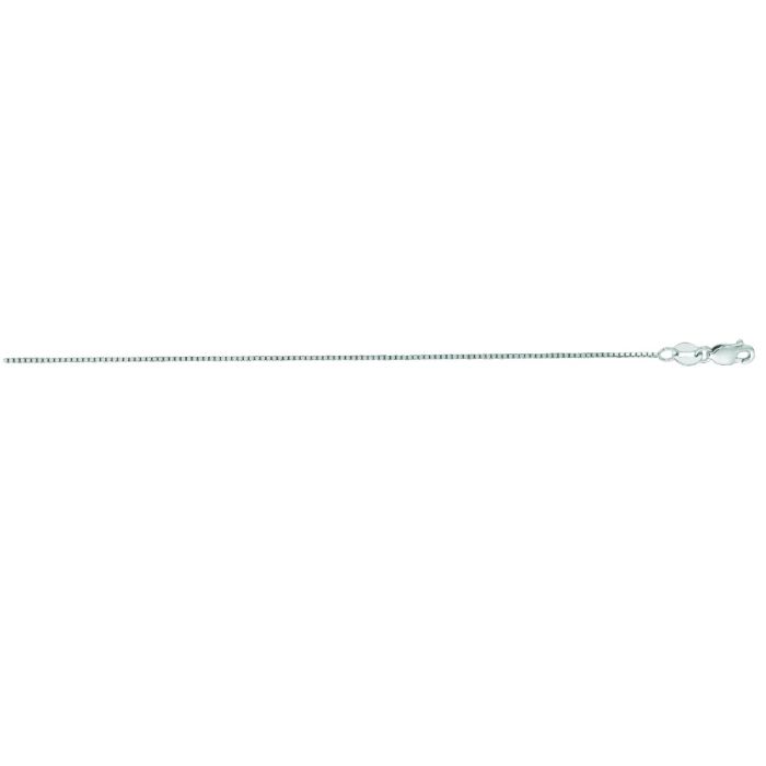 14kt 16" White Gold Shiny Classic Box Chain with Lobster Clasp WBOX048-16 | Hannoush Jewelers