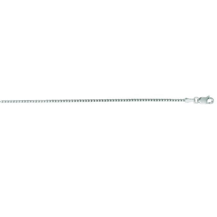 14kt 16" White Gold Shiny Classic Box Chain with Lobster Clasp WBOX068-16 | Hannoush Jewelers