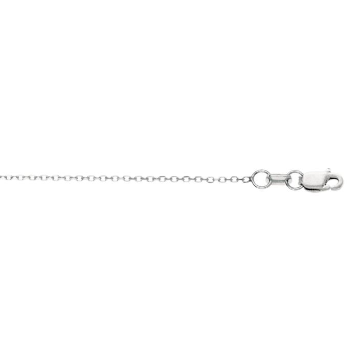 14kt 16" White Gold Diamond Cut Cable Link Chain with Lobster Clasp WCAB025-16 | Hannoush Jewelers