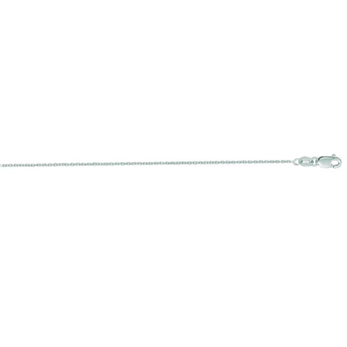 14kt 13" White Gold Diamond Cut Cable Link Chain with Spring Ring Clasp WCAB030-13 | Hannoush Jewelers