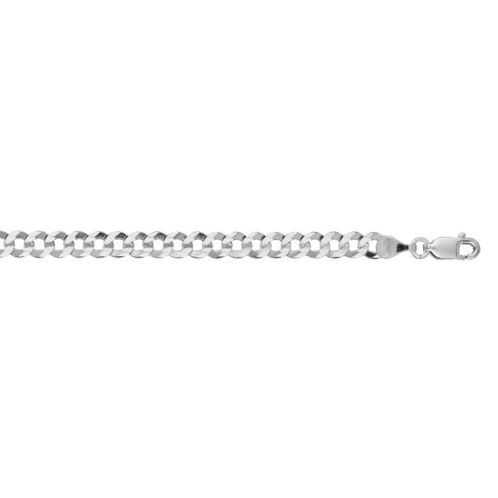 14kt 24" White Gold Diamond Cut Comfort Curb Chain with Lobster Clasp WCRB120-24 | Hannoush Jewelers