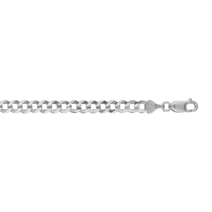 14kt 22" White Gold Diamond Cut Comfort Curb Chain with Lobster Clasp WCRB150-22 | Hannoush Jewelers