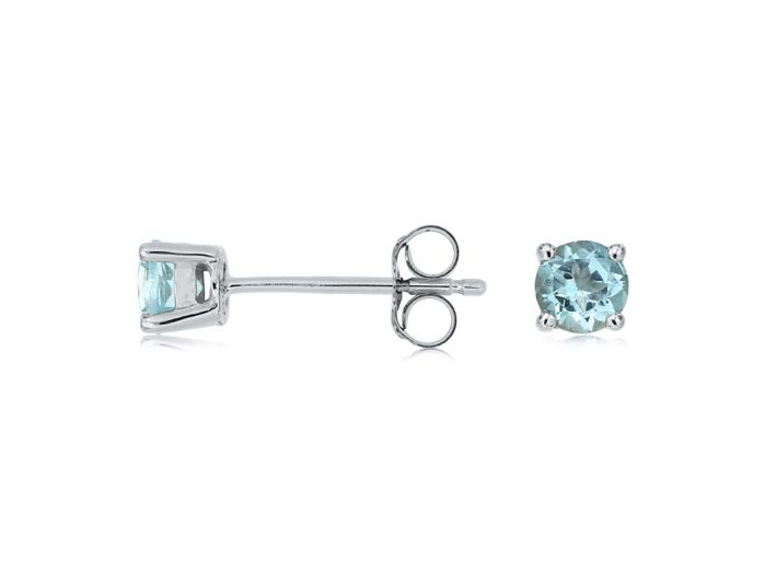 14k White Gold Aquamarine Stud Earrings WE3873Q-AQ | Hannoush Jewelers