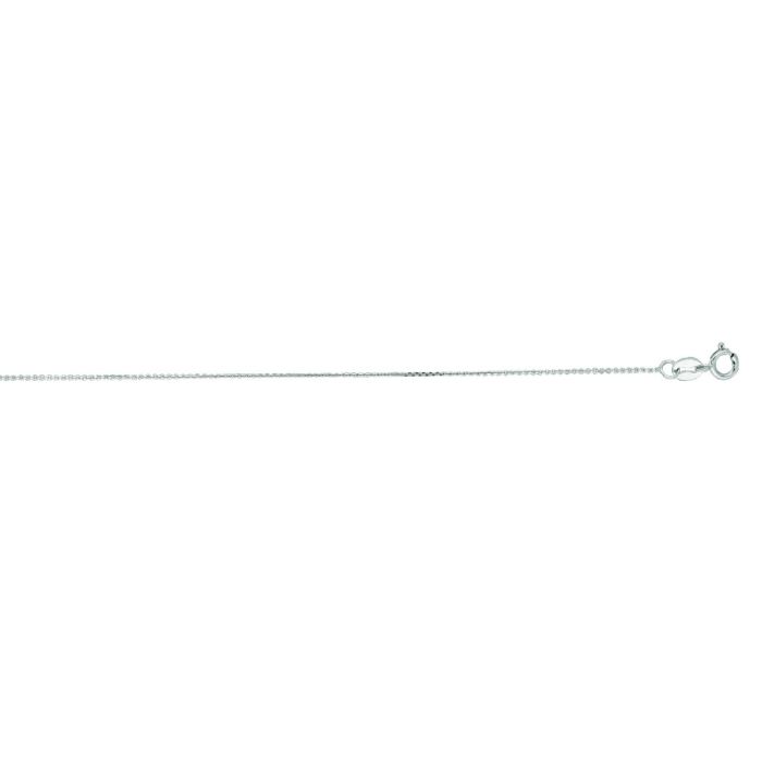 14kt 16" White Gold Diamond Cut Cable Link Chain with Spring Ring Clasp WFCAB20-16 | Hannoush Jewelers