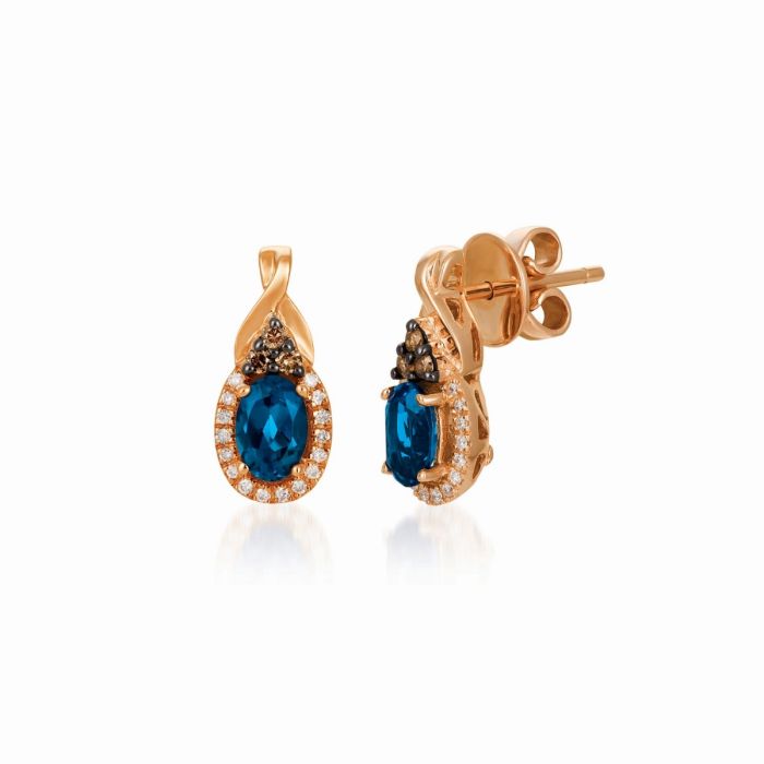 Le Vian Chocolatier® Deep Sea Blue Topaz™ and Diamond Earrings WJBO 44 | Hannoush Jewelers