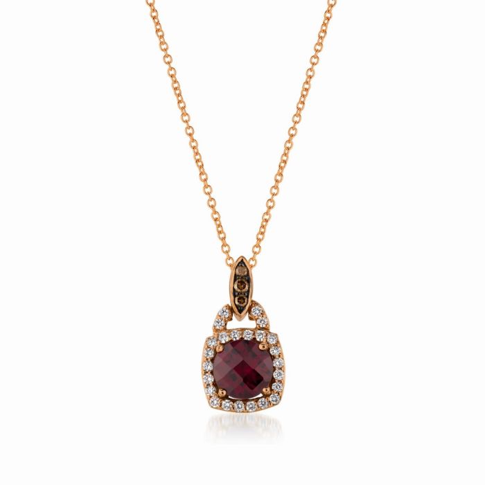 Le Vian Chocolatier® Raspberry Rhodolite® and Diamond Pendant WJCG 18 | Hannoush Jewelers