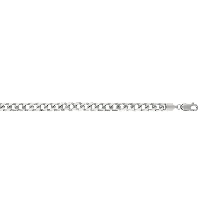 14kt 24" White Gold Diamond Cut Miami Cuban Link Chain with Lobster Clasp WMC150-24 | Hannoush Jewelers