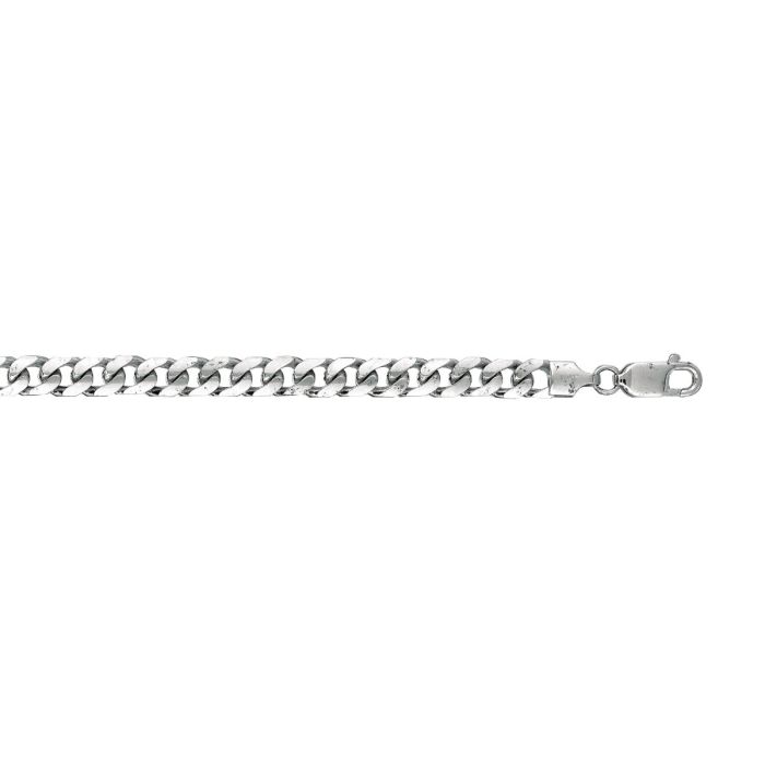 14kt 30" White Gold Diamond Cut Miami Cuban Link Chain with Lobster Clasp WMC180-30 | Hannoush Jewelers