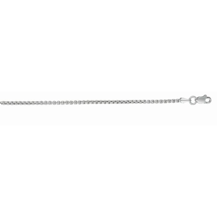 14kt Gold 16" White Finish Round Box Chain with Spring Ring Clasp WRBX060-16 | Hannoush Jewelers