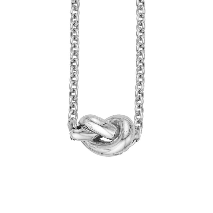 14K White Gold 18" Amore Knot Necklace with Extender WRC5591-18 | Hannoush Jewelers