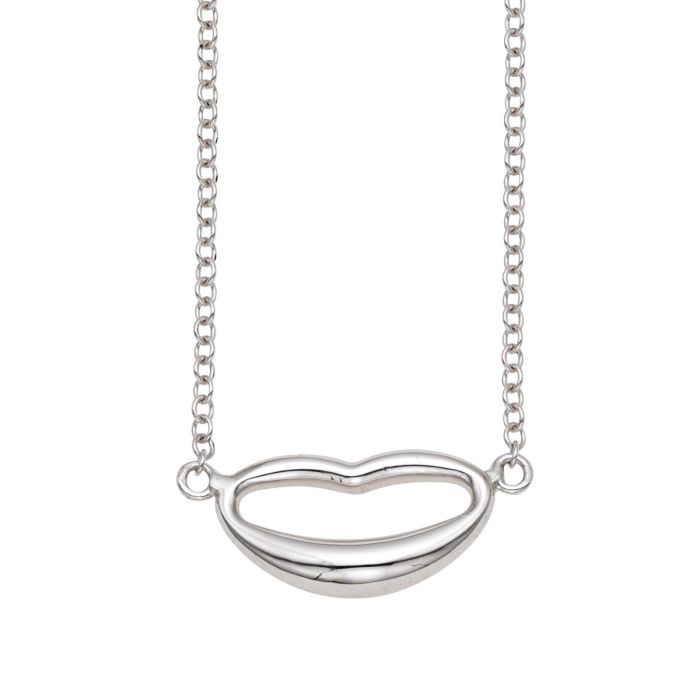 14K White Gold 18" Italian Kiss Necklace with Extender WRC5592-18 | Hannoush Jewelers