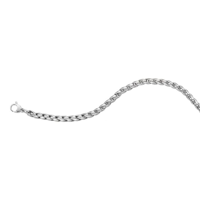 14K White Gold 7.5" Round Curb Chain Bracelet WRC9737-0750 | Hannoush Jewelers