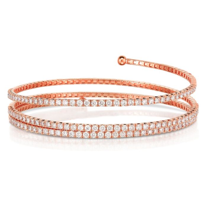 14K Rose Gold Diamond Bangle Bracelet | Hannoush Jewelers